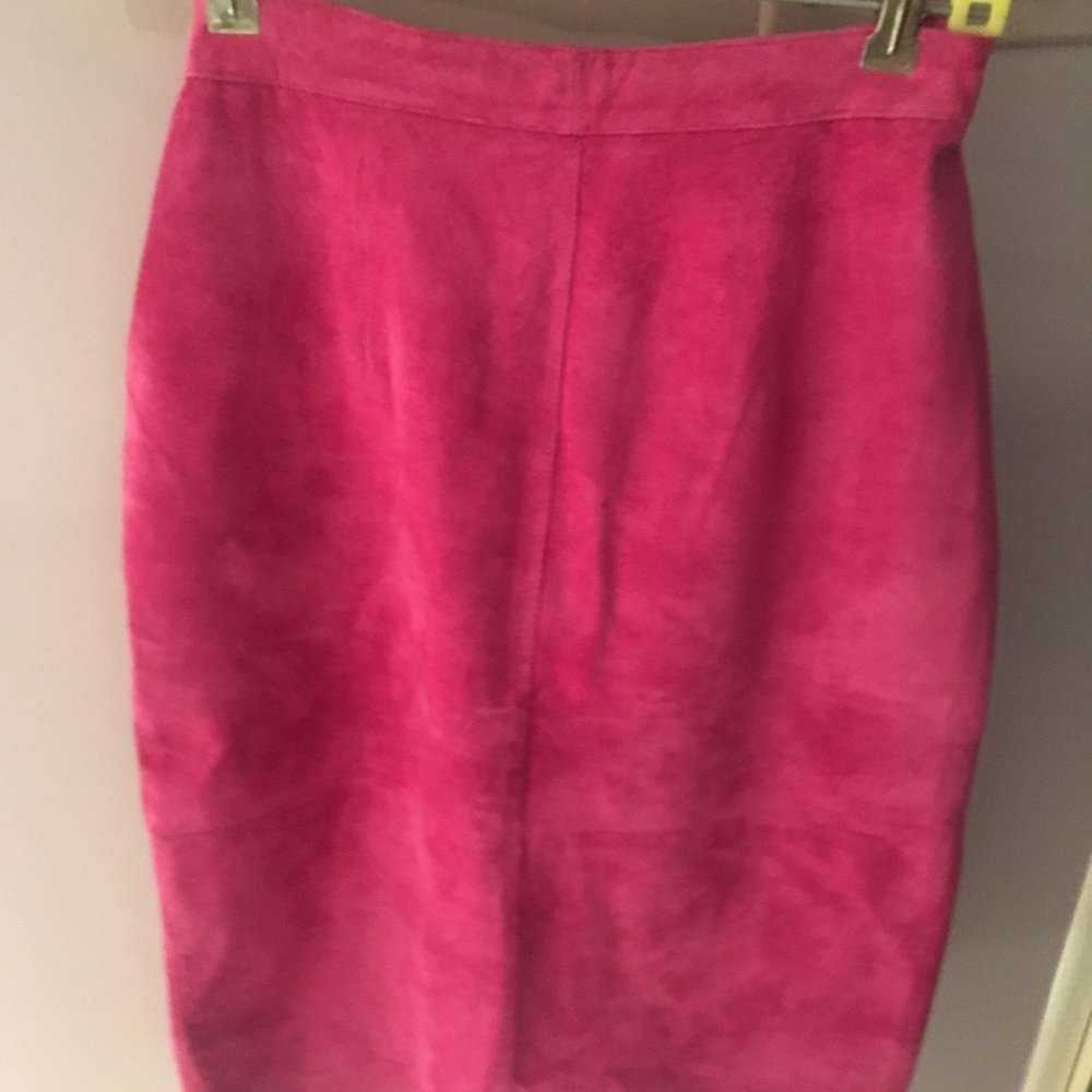 Hot pink suede skirt